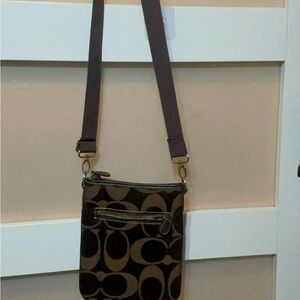 Coach Brown and Black Crossbody Bag